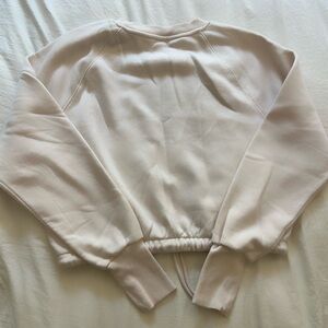 H&M Cream Sweatshirt With Drawstrings